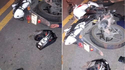 Motociclista se accidentó en la vía Facatativá-El Rosal.