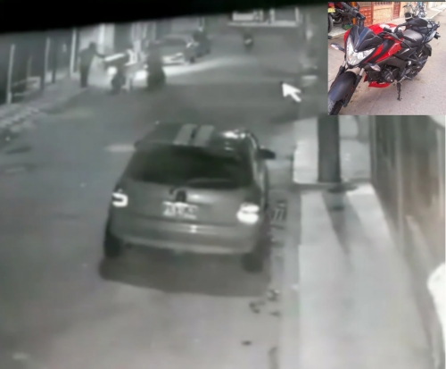 Delincuentes roban motocicleta en Madrid, Cundinamarca