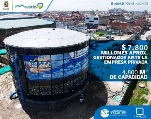 En Madrid, Cundinamarca se inaugura gran tanque de almacenamiento de agua