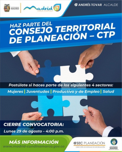 Alcaldía de Madrid abre convocatoria para el Consejo Territorial de Planeación