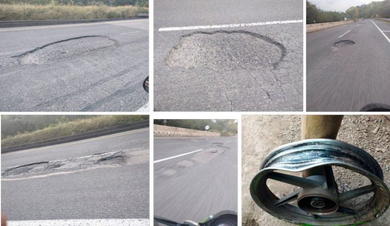 Denuncia: Así quedan los rines de un vehículo después de haber transitado por la Ruta del Sol