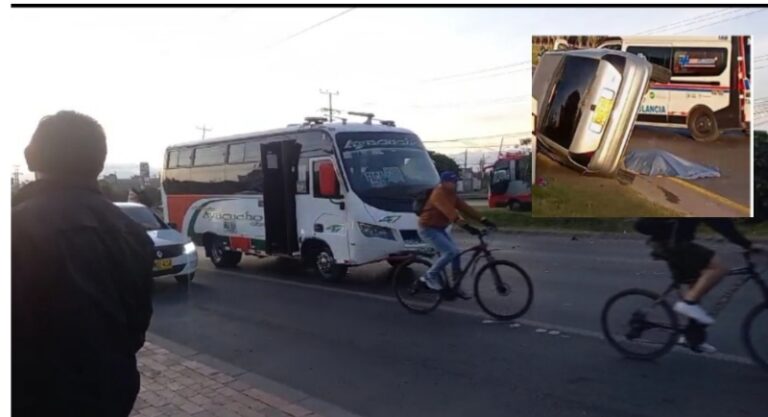 Fatal accidente en la vía Bogotá Mosquera: Motociclista fallece en colisión múltiple