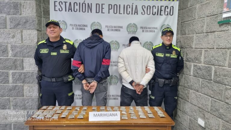 Dos capturas por porte y expendio de estupefacientes en Madrid, Cundinamarca