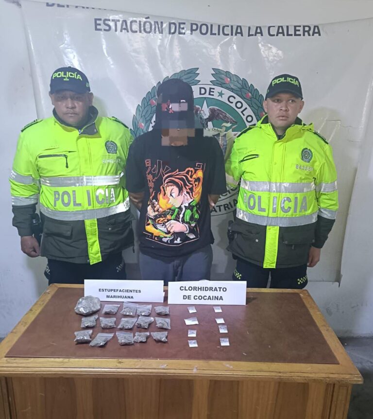 Capturan a joven con drogas en operativo en La Calera