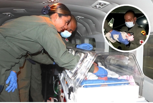 Fuerza Aérea continúa salvando vidas: Bebé fue trasladada desde Arauca a Villavicencio por complicación cardíaca