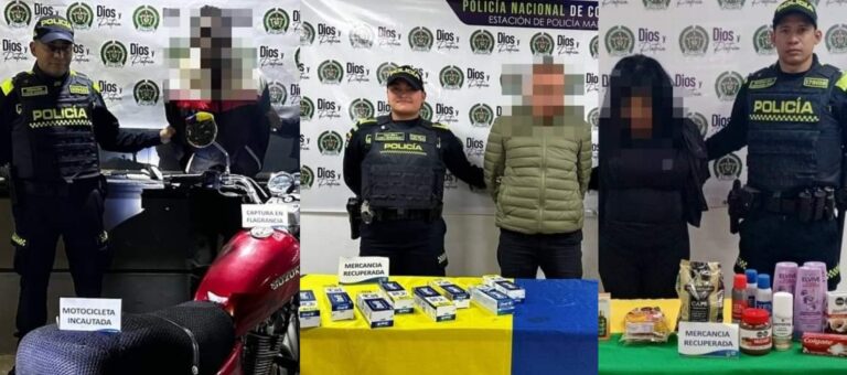 Tres capturados por diferentes delitos en Madrid, Cundinamarca