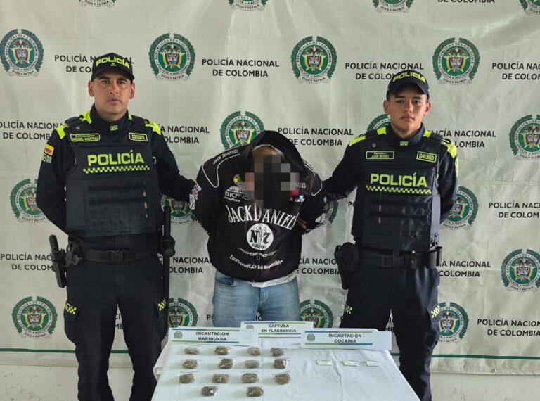 Capturan en Mosquera a sujeto con 14 bolsas de marihuana y cocaína en su poder