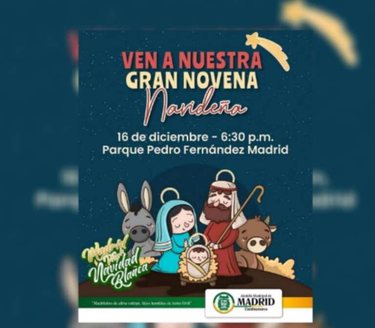 Madrid, Cundinamarca invita a la gran Novena Navideña en el Parque Pedro Fernández