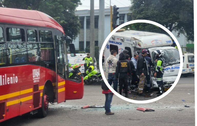 Choque entre TransMilenio y ambulancia en la Calle 80