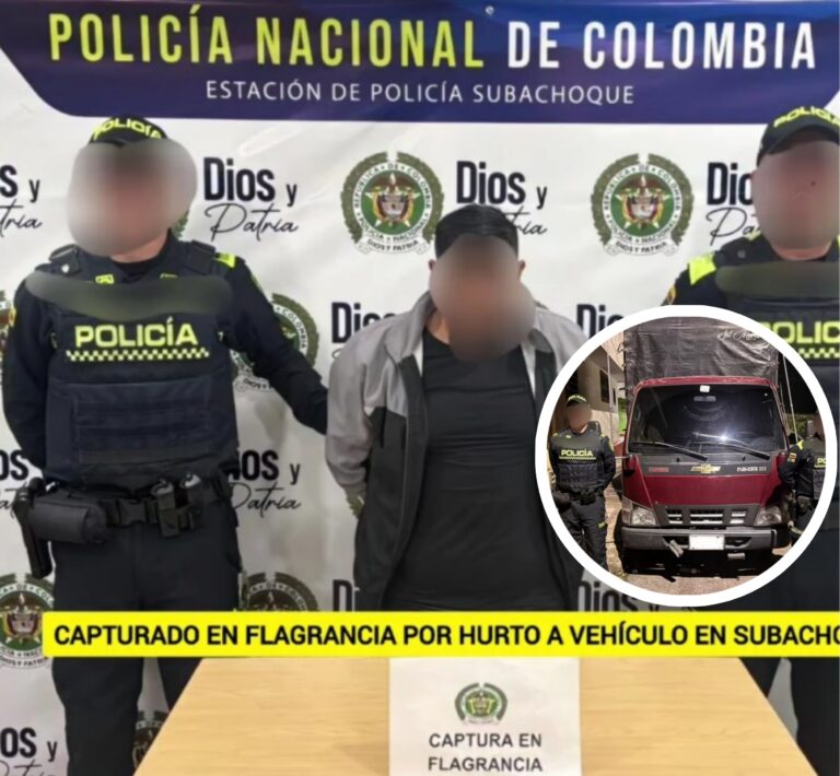 Autoridades de Subachoque frustran hurto de camión tras activación del plan candado