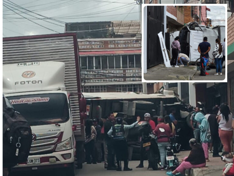 Furgón se estrella contra una vivienda en Funza: una persona resultó herida