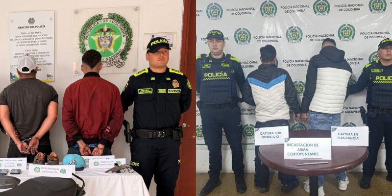 Cuatro capturados y enviados a prisión por homicidios en Mosquera